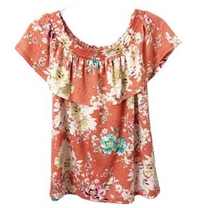 LC Lauren Conrad NWT Women's Floral Off Shoulder Blouse Size Medium